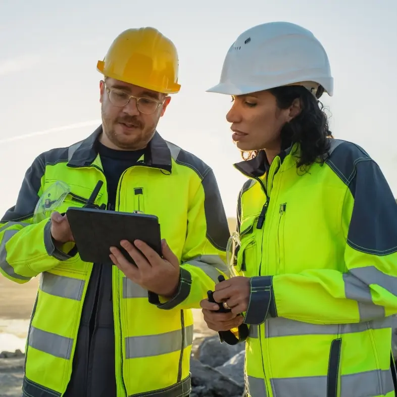 people in a construction site